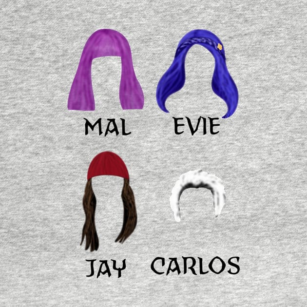 Mal, Evie, Jay and Carlos Hair profiles by DesignsBySaxton